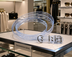 Transparenter BDSM Taillengürtel mit D-Ring glasklar