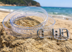 BDSM transparenter Taillengürtel 4,0 cm x 200,0 cm mit Klemmschutz +D-Ring Rollschnalle und Stahlschlaufe