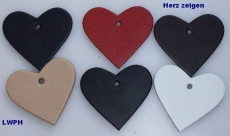 1000 Lederherzen ca. 6,0 x 5,5 cm in 6 Farben Herz zeigen für viele Verwendungsmöglichkeiten