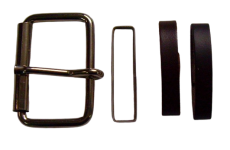 Designer Rollschnalle 40 mm mit 2 Lederschlaufen und 1 Stahlschlaufe Leder Accessoires in 6 Farben von LWPH