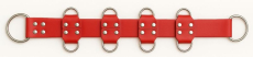 die rote Echt Leder Fesselleiste mit 10 Ringen ist 50,0 cm lang flexibel und haltbar