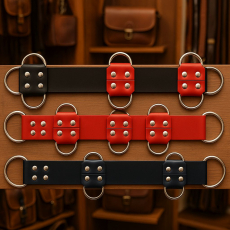 Lederringleiste Fesselschiene mit 10 D-Ringen – 50 cm lang von LWPH