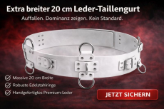 Die Gesamtansicht zeigt die massive Bauweise und die besondere Breite von 20 cm, die diesen Taillengurt deutlich von Standardmodellen unterscheidet.