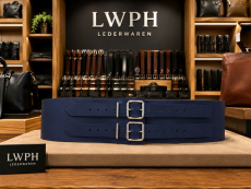 Dunkelblauer extra breiter Echtleder Taillengurt mit 20 cm Breite von LWPH