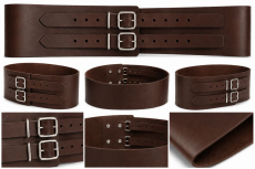 Dunkelblauer breiter Echtleder Taillengurt mit 10 cm Breite von LWPH