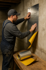 Walzblei, Bleifolie 11 cm x 11 cm x 0,5 mm stark Bleiplatten einseitig selbstklebend mit Schutzfolie