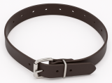 Dunkelbraunes LWPH Lederhalsband aus feinem Echtleder mit silberner Schnalle