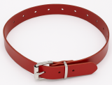 Rotes LWPH Lederhalsband aus feinem Echtleder mit silberner Schnalle