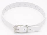 Weißes LWPH Lederhalsband aus feinem Echtleder mit silberner Schnalle