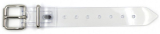 Glasklarer PVC-Riemen 1,1 cm mit Lochung und vernickelter Stahlschlaufe