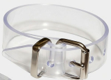 Glasklarer PVC-Fixierungsriemen 2,5 cm mit Lochung und Stahlschlaufe