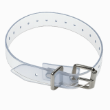 Transparenter PVC-Riemen 3,0 cm breit, glasklar mit Schnalle und Schlaufe