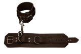 dunkelbraun Premium Echtleder-Fußfesseln mit D-Ring & Doppelkarabiner