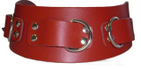 Designer Leder-Halsbänder mit Nieten 5,0 cm breit verschweißten Ringen anatomisch geformt mit Farbkombinationen