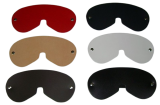 Breite Echtledermasken in den Farben schwarz, weiß, rot, dunkelblau, dunkelbraun und natur