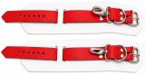 Zweifarbiges Leder-Fesselset in weiss-rot aus hochwertigem Echtleder.