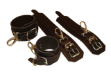 1 Paar Handfesseln & 1 Paar Fußfesseln aus echtem Leder – Set von LWPH Design