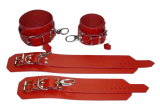 1 Paar Handfesseln & 1 Paar Fußfesseln aus echtem Leder – Set von LWPH Design
