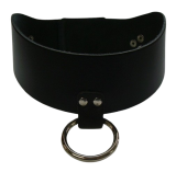 Lederhalsband O-Ring 5,0 cm breit verschweißten Ring, anatomisch geformt Rollschnallen-Verschluß in vielen Farben