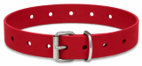 Die roten geschlossenen Lederarmbänder mit Rollschnalle und Schlaufe von LWPH