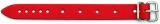 Die roten offenen Lederarmbänder mit Rollschnalle und Schlaufe von LWPH
