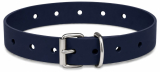 Die dunkelbleuen geschlossenen Lederarmbänder mit Rollschnalle und Schlaufe von LWPH