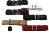 Designer Lederriemen 4,0 x 30,0 cm mit Doppel-Stahlschlaufe – Echtleder Fixierungsriemen für ZEKIWA Nostalgie-Kinderwagen & mehr 6 Farben