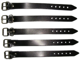 Riemen 1,4 cm x 18,0 cm x 2,0 mm stark schwarz aus beschichteten Spaltleder Schnallenriemen von Lwph