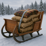 Unsere Riemen auch an Schlitten im Winter Outdoor bestens geeignet