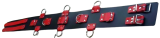 extra breiten BDSM Fessel-Taillengurt in edler Schwarz-Rot-Kombination 140,0 cm lang