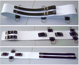 Die weiß-schwarzen 140,0 cm extra breiten 10,0 cm mit 5 D-Ringen 6-O-Ringen BDSM-Taillengurte die echten Lederriemen