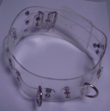 Halsband transparent anatomisch geformt einmaliges Modell mit Durchsicht glasklar mit 3-Ringen 5,0 cm breit