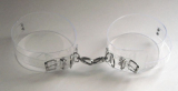 transparente Oberschenkelfesseln 1 Pr. mit Durchsicht glasklar 6,5 cm mit D-Ring und Wirbelkarabiner von LWPH aus Deutschland