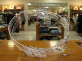 transparenter BDSM Taillengurt 80,0 cm lang 10,0 cm extra breit Erotik-Fessel-Gürtel 5-Ringen und 6 O-Ringe