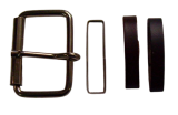 Designer Rollschnalle 40 mm mit 2 Lederschlaufen und 1 Stahlschlaufe Leder Accessoires in 6 Farben von LWPH