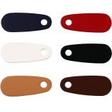 Lederanhänger in 6 Farben, schwarz, rot, dunkelbraun, dunkelbleu, weiss, natur