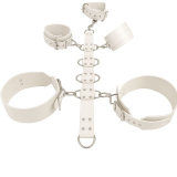 Hochwertiges weisses BDSM Fesselset aus Echtleder von Lwph