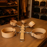 Hochwertiges natur BDSM Fesselset aus Echtleder von Lwph