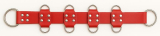 die rote Echt Leder Fesselleiste mit 10 Ringen ist 50,0 cm lang flexibel und haltbar