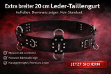 Taillengurt Leder 20 cm extra breit schwarz mit 5 D-Ringen und 6 O-Ringen handgefertigt von LWPH (copy)