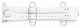 Taillengurt Leder 20 cm extra breit weiß mit 5 D-Ringen und 6 O-Ringen handgefertigt von LWPH
