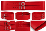 Roter breiter Echtleder Gürtel mit massiver 10 cm Breite von LWPH