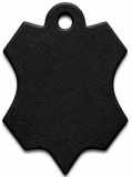 Schwarzes Lederzeichen aus echtem Leder – langlebig, hochwertig verarbeitet und vielseitig einsetzbar.