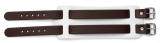 Weißes Echtlederarmband offene Ansicht mit dunkelbraunen Lederriemen mit Rollschnalle von LWPH