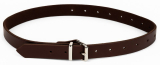 Echte dunkelbraune Lederriemen mit Rollschnalle 20 mm und Stahlschlaufe vernickelt und verschiedenen Einstelllochungen