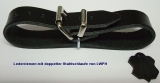 Lederriemen 1,4 cm x 18,0 cm mit doppelter Metallschlaufe in 6 Farben für Nostalgie-Kinderwagen Schnallenriemen u.v.m.