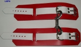 1 Paar Handfesseln Fesselvariationen in verschiedenen Ausführungen Echt Leder 26,5 x 6,5 cm mit D-Ring und Doppelkarabiner