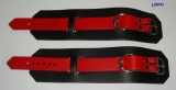 1 Paar Handfesseln Fesselvariationen in verschiedenen Ausführungen Echt Leder 26,5 x 6,5 cm mit D-Ring und Doppelkarabiner