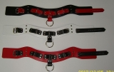 Super Leder-Halsbänder mit Nieten 5,0 cm breit verschweißten Ringen, O-Ring und Rollschnallen-Verschluß und Farbkombinationen