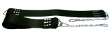 schwarze Beinschlaufen Echt Leder mit Ketten und Karabiner